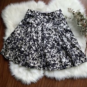 St. John Couture black and white floral skirt